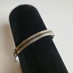 Inori Womens NWOT Stainless Steel Open Cuff Bangle Bracelet Engraving Durable